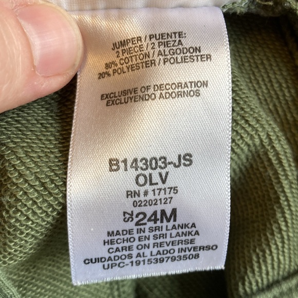 Bonnie Baby Girls Sz 24 Month Green Knit Rainbow Embroidery Heart Pockets Dress - Picture 6 of 7